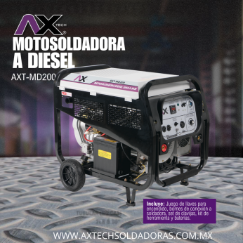 AXT-MD200 MOTOSOLDADORA DIESEL 10HP, 200A, 5.500WTTS, 110/220V