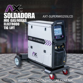 AXT-SUPERMIG255LCD SOLDADORA INVERSOR MIG/MAG, ELEC Y TIG LIFT 250A, 220V-1PH,PANTALLA LCD, 5-15KGS