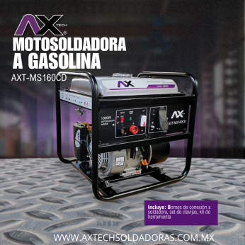 AXT-MS160CD MOTOSOLDADORA GASOLINA DE CORRIENTE DIRECTA 1000W 130A
