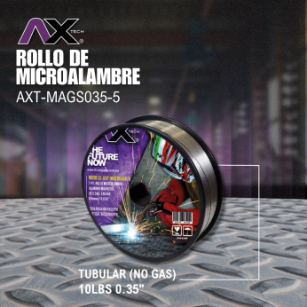 AXT-MAGS035-5 ROLLO DE MICROALAMBRE TUBULAR (NO GAS), 5KG, 0.035″ E71T-GS