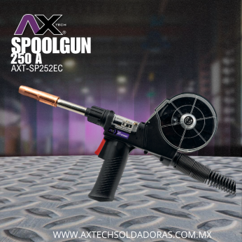 AXT-SP252EC PISTOLA SPOOL GUN 4MTS, 25MM, 250AMP, 2 PINS