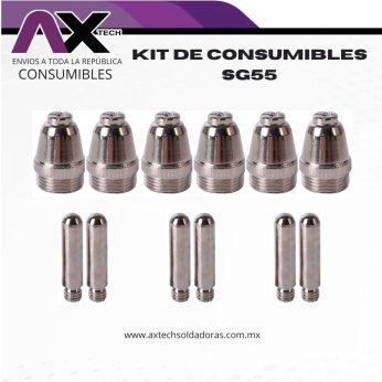 AXT-SG55 CONSUMIBLES PLASMA 6 ELECTRODOS 6 PUNTAS DE CORTE