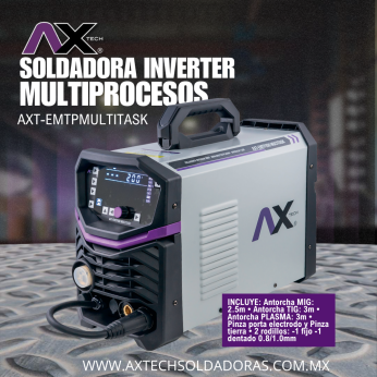 AXT-EMTP200 NUEVA MULTITASK 4-EN-1, MIG GAS/NO GAS, MMA, TIG HF Y PLASMA BIVOLTAJE 110/220V