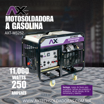 AXT-MS252 MOTOSOLDADORA A GASOLINA DE 300A, 23HP, 11000W / CA, 110-220V