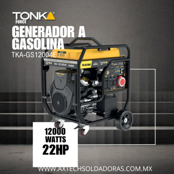 TKA-GS12004E GENERADOR 12000 Wtts, 22HP, 127/220V, MONOFASICO Y TRIFASICO, DOS PISTONES, MARCHA, BATERIA Y LLANTAS