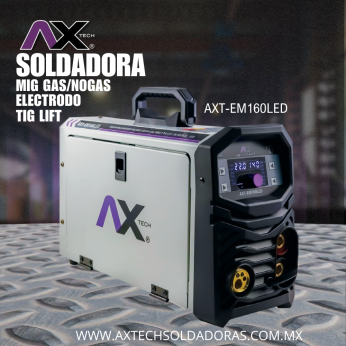 AXT-EM160LED SOLDADORA INVERSOR MIG/MAG, ELECTRODO Y TIG LIFT, 160A, CON PANTALLA LED BI VOLTAJE