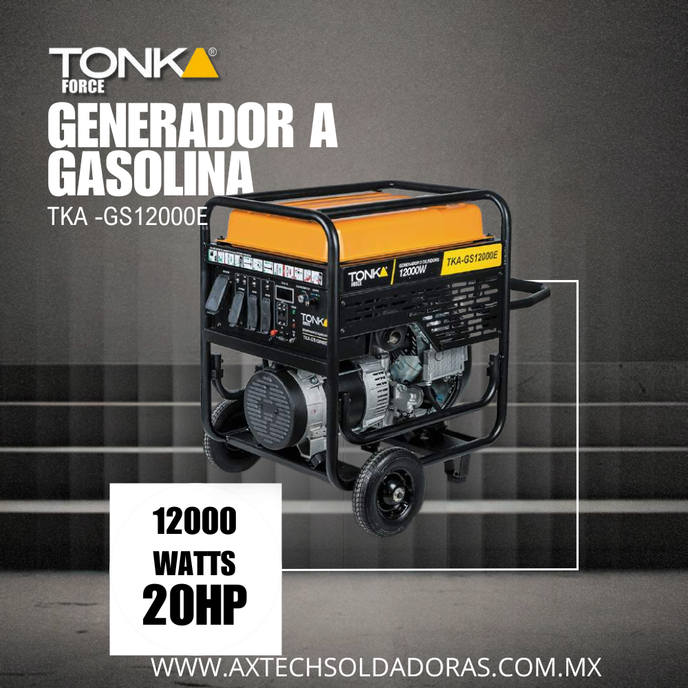TKA-GS12000E GENERADOR 12,000Wtts, 120/240V,60Hz, DOS PISTONES,MARCHA,BATERIA Y LLANTAS