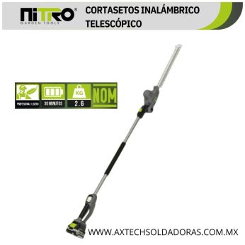 NIT-CSBT303 CORTACETOS CON EXTENCION INALAMBRICO 18" UNA BATERIA 20V, 4aH, EXTENCION DE 1.80Mts
