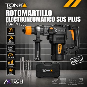 TKA-RM1065 ROTOMARTILLO-CINCELADOR SDS PLUS 6.5KGS, 10J, 1,400W
